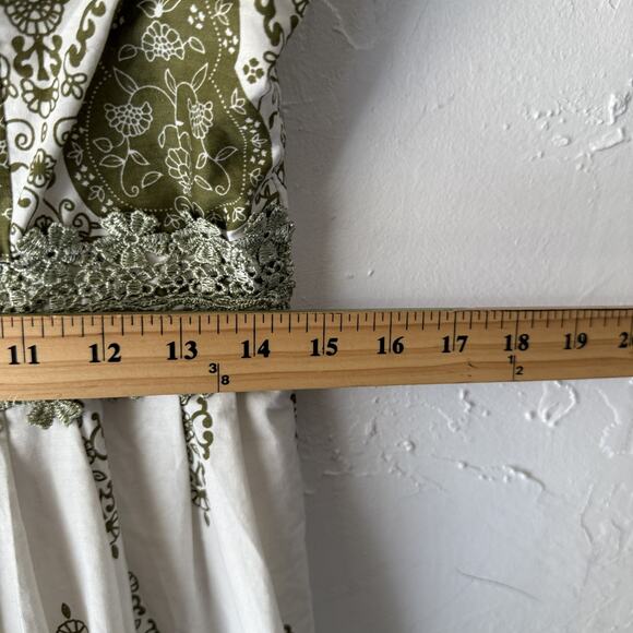 Y Apparel Dress Y2k Fairy Small White Green Boho‎ Sundress Crochet Lace Midi - Picture 5 of 9